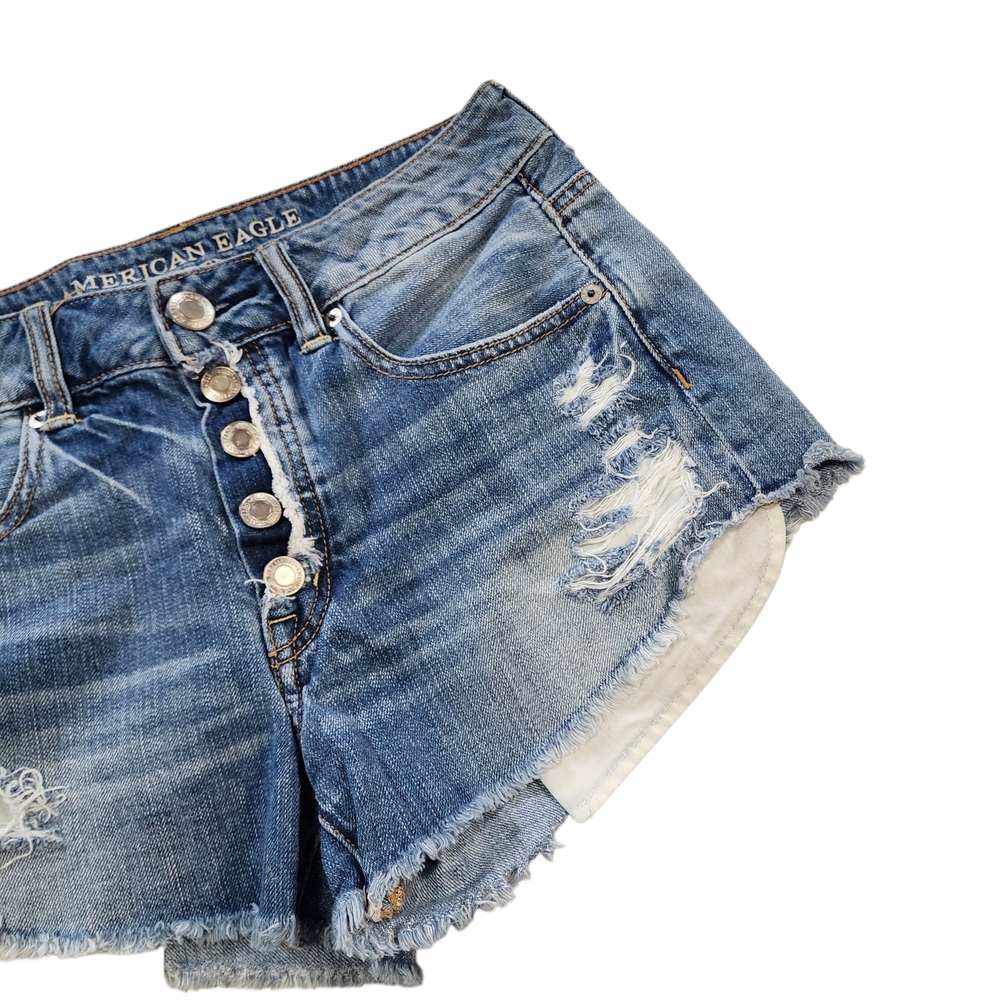 American Eagle Outfitters Jean Shorts High Rise Festival Sz 2 - Picture 2 of 5